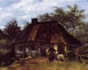 文森特 威廉 梵高 : 有山羊和妇女的农舍